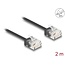 Delock RJ45 Network Cable Cat.6 UTP Ultra Slim 2 m black with short plugs