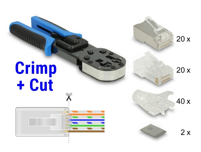DeLOCK RJ45 Crimp + Cut set krimptang