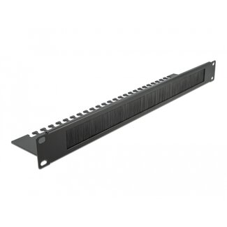 DeLOCK Delock 19″ Cable Management Brush Strip with Cable Support Plate 1U black