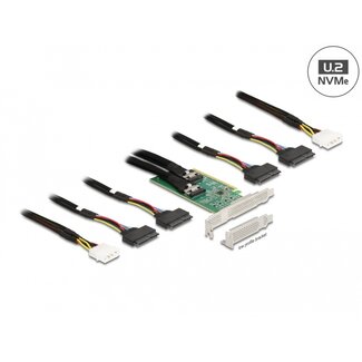 DeLOCK Delock PCI Express 4.0 x16 Card to 4 x SFF-8639 NVMe - Bifurcation - Low Profile Form Factor