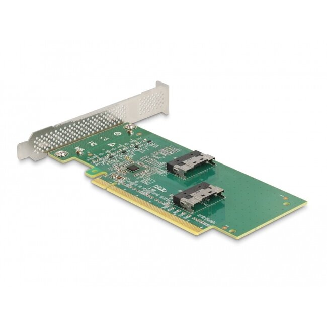 Delock PCI Express 4.0 x16 Card to 4 x SFF-8639 NVMe - Bifurcation - Low Profile Form Factor