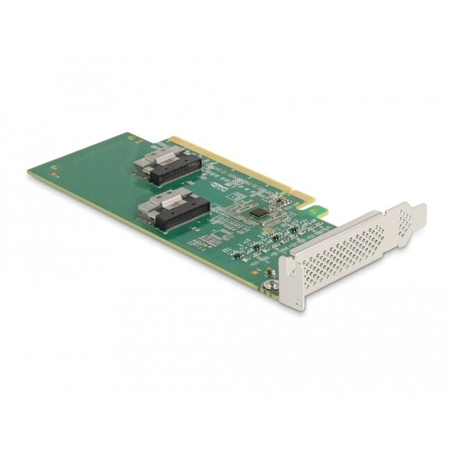 Delock PCI Express 4.0 x16 Card to 4 x SFF-8639 NVMe - Bifurcation - Low Profile Form Factor