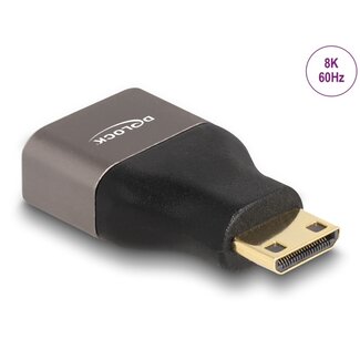 DeLOCK Delock HDMI Adapter Mini-C male to A female 8K 60 Hz grey metal