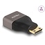 Delock HDMI Adapter Mini-C male to A female 8K 60 Hz grey metal