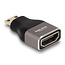 Delock HDMI Adapter Mini-C male to A female 8K 60 Hz grey metal