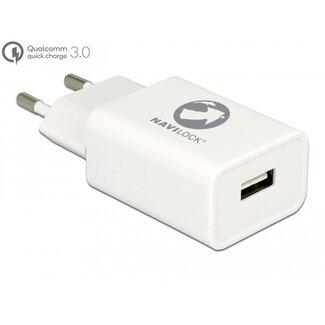 Navilock Navilock Charger 1 x USB Type-A with Qualcomm® Quick Charge™ 3.0 white