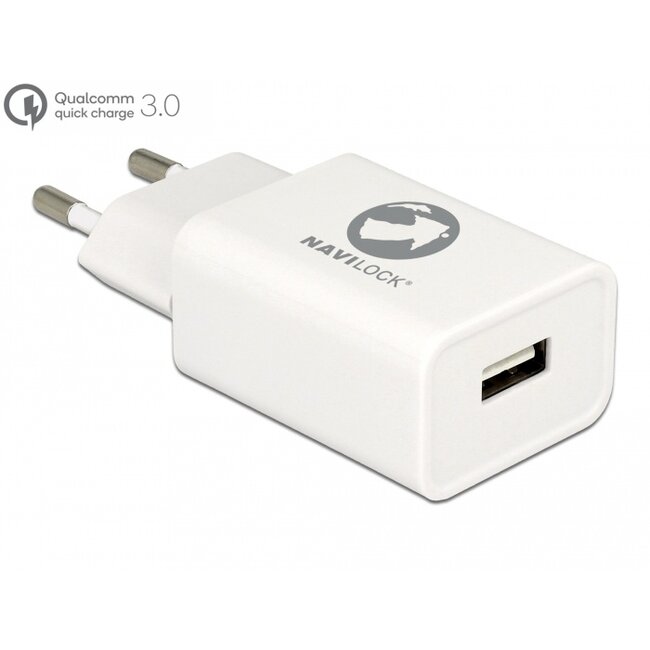 Navilock Charger 1 x USB Type-A with Qualcomm® Quick Charge™ 3.0 white