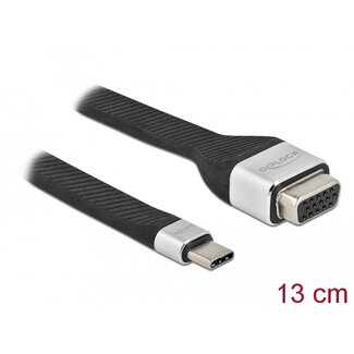 DeLOCK Delock FPC Flat Ribbon Cable USB Type-C™ to VGA (DP Alt Mode) 13 cm