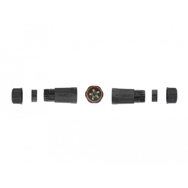 Delock Cable connector for outdoor 5 pin, IP68 waterproof, screwable, cable diameter 4.5 - 7.5 mm black