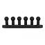 Delock Cable Holder with 5 feed-throughs self-adhesive / screwable 6 pieces black