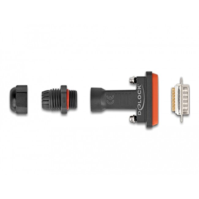 Delock D-Sub 15 pin male with housing IP67 waterproof