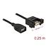 Delock Cable USB 2.0 Type-A female > USB 2.0 Type-A female panel-mount 0.25 m
