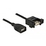 Delock Cable USB 2.0 Type-A female > USB 2.0 Type-A female panel-mount 0.25 m