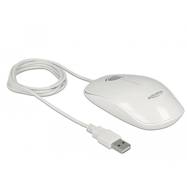 Delock Optical 3-button LED Mouse USB Type-A white
