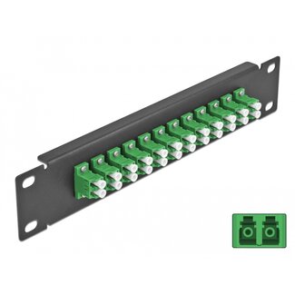 DeLOCK Delock 10″ Fiber Optic Patch Panel 12 Port LC Duplex green 1U black