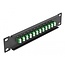 Delock 10″ Fiber Optic Patch Panel 12 Port LC Duplex green 1U black