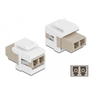 DeLOCK Delock Keystone Module LC Duplex female to LC Duplex female beige / white
