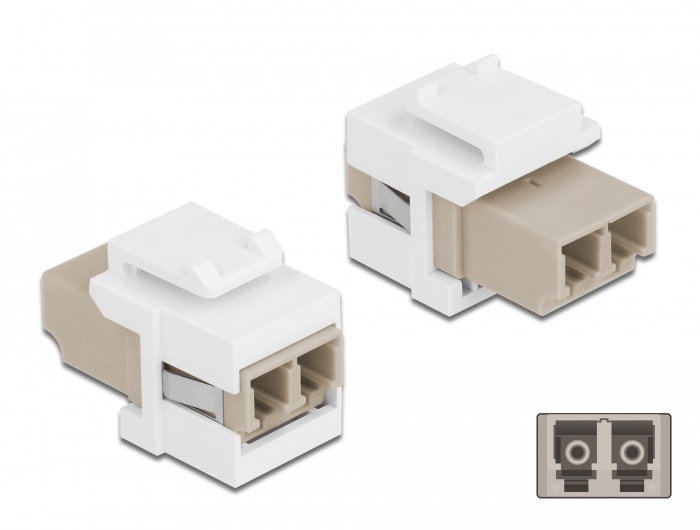 DeLOCK 86347 LC Duplex LC Duplex Bruin, Wit kabeladapter/verloopstukje