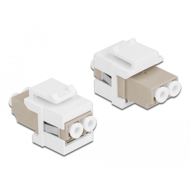 Delock Keystone Module LC Duplex female to LC Duplex female beige / white