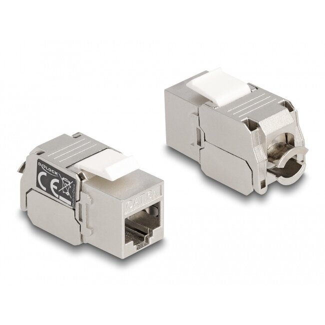 Delock Keystone Module RJ45 jack to LSA Cat.6A with LED