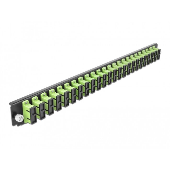 Delock 19″ Splice Box Front Panel 24 port SC Duplex limegreen