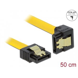 DeLOCK Delock SATA 3 Gb/s Cable straight to downwards angled 50 cm yellow