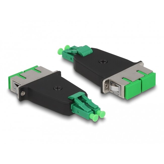 Delock Optical Fiber Hybrid Coupler LC Duplex male to SC Duplex female green