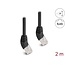 Delock RJ45 Network Cable Cat.6A S/FTP 45° upwards angled 2 m black