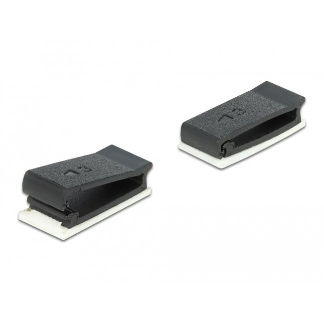 Delock Cable holder with locking clip self-adhesive black 10 pieces