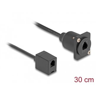 DeLOCK Delock D-Type RJ10 cable jack to jack black 30 cm