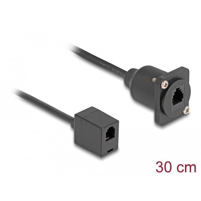 Delock D-Type RJ10 cable jack to jack black 30 cm