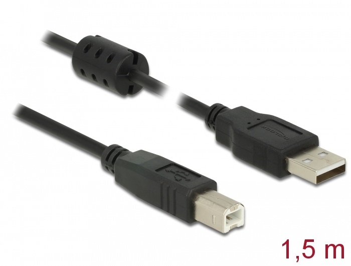 DeLOCK 84896 USB-kabel 1,5 m USB 2.0 USB A USB B Zwart