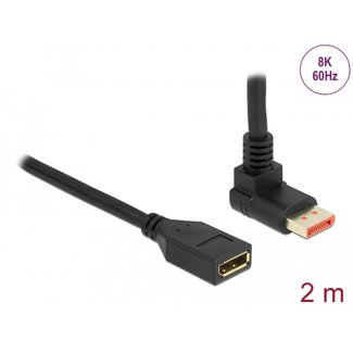 DeLOCK Delock DisplayPort extension cable male 90° upwards angled to female 8K 60 Hz 2 m