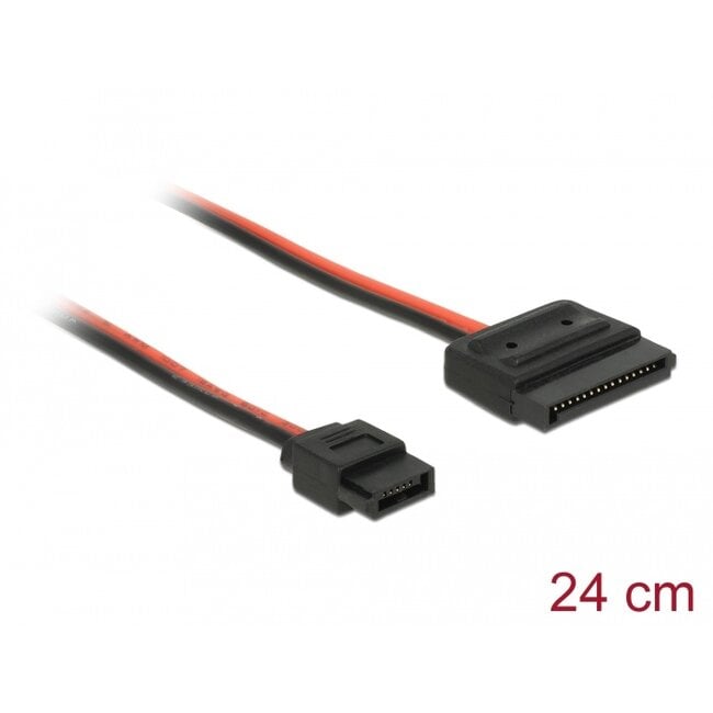 Delock Cable Power SATA 15 pin receptacle > Power Slim SATA 6 pin receptacle (5 V) 24 cm