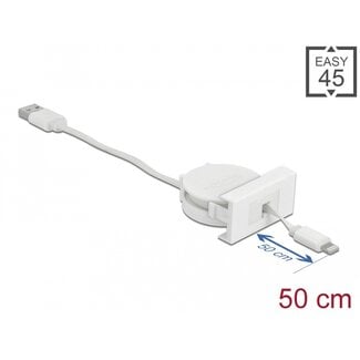 DeLOCK Delock Easy 45 Module USB 2.0 Retractable Cable USB Type-A to 8 Pin Lightning female white