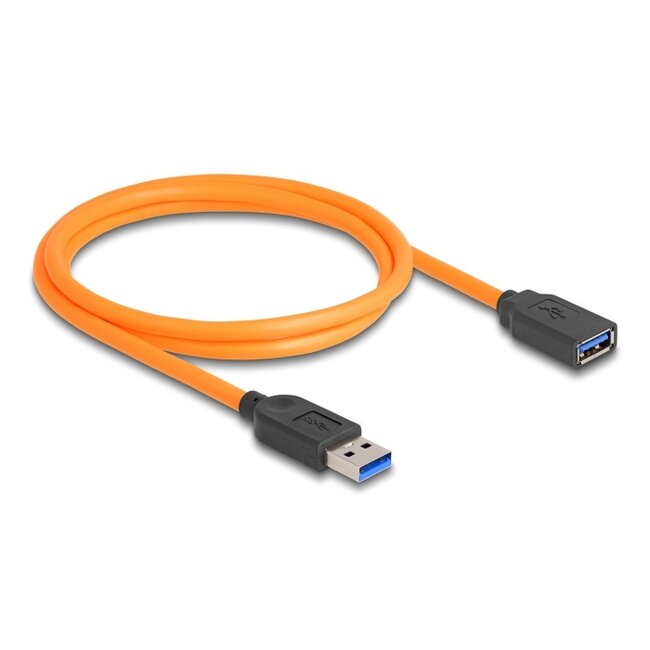 Delock USB 5 Gbps Cable USB Type-A male to USB Type-A female for tethered shooting 1 m orange