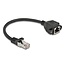 Delock Network Extension Cable S/FTP RJ45 plug to RJ45 jack Cat.6A 25 cm black