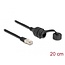 Delock Cable RJ50 male to RJ50 female for built-in with sealing cap IP67 dust and waterproof 20 cm