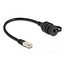 Delock Cable RJ50 male to RJ50 female for built-in with sealing cap IP67 dust and waterproof 20 cm