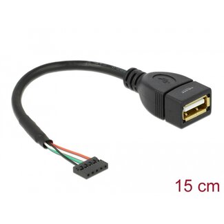 DeLOCK Delock Cable USB 2.0 pin header female 2.00 mm 5 pin > USB 2.0 Type-A female 15 cm