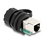 Delock Cable Connector RJ12 jack to RJ12 jack for installation with protective cap IP68 dust and waterproof black
