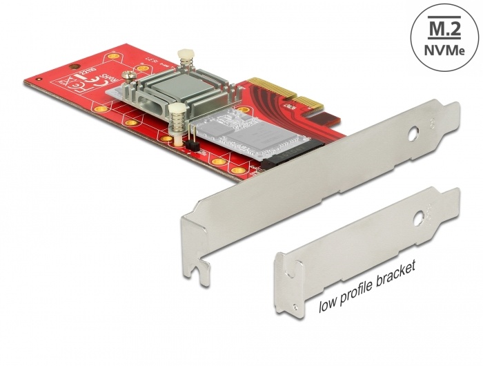 Delock PCI Express x4 Card>1 x internal NVMe M.2 Key M 110 mm with heat sink - Low Profile Form Factor |