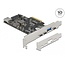 Delock PCI Express x4 Card to 3 x USB Type-C™ + 2 x USB Type-A - SuperSpeed USB 10 Gbps - Low Profile Form Factor