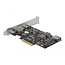 Delock PCI Express x4 Card to 3 x USB Type-C™ + 2 x USB Type-A - SuperSpeed USB 10 Gbps - Low Profile Form Factor