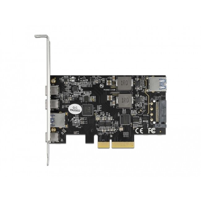Delock PCI Express x4 Card to 3 x USB Type-C™ + 2 x USB Type-A - SuperSpeed USB 10 Gbps - Low Profile Form Factor