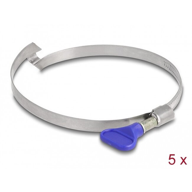 Delock Butterfly Hose Clamp stainless 400 steel with bridge left-handed 80 - 100 mm 5 pieces