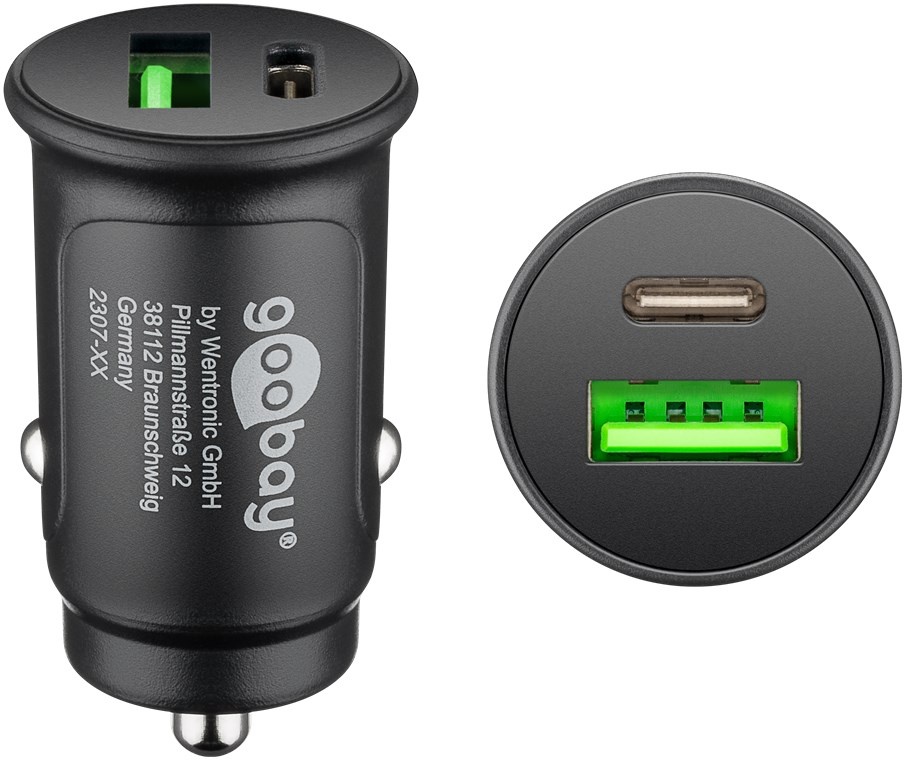 Pro Dual-USB Auto Fast Charger USB-C PD (Power Delivery)