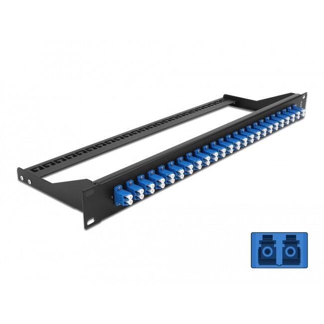 Delock 19″ Fibre Patch Panel 24 port LC Duplex blue