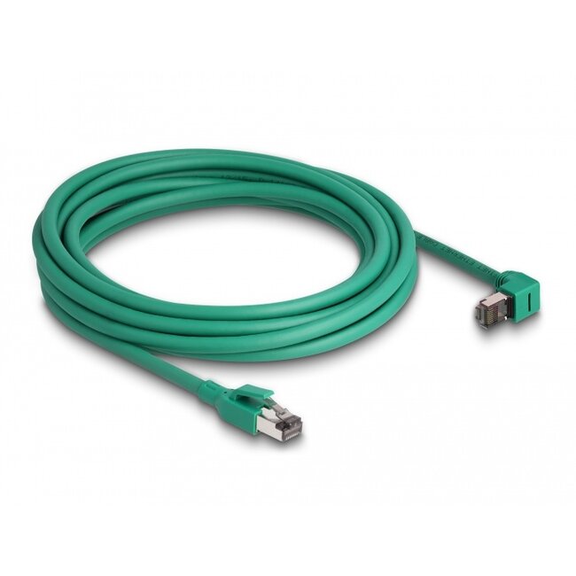 Delock RJ45 Network Cable PROFINET SF/UTP 90° angled 5 m green