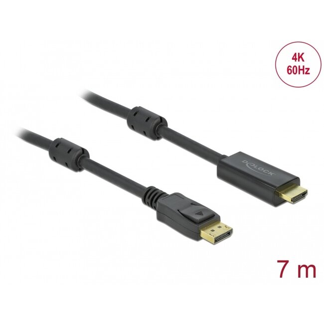 Delock Active DisplayPort 1.2 to HDMI Cable 4K 60 Hz 7 m